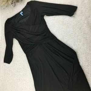 b-slim black wrap dress SIZE M midi